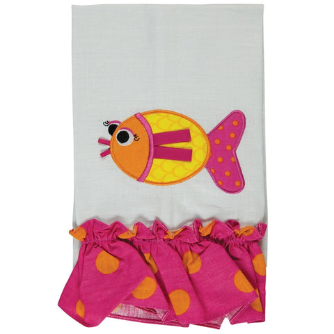 Fish Swimming Ruffled Guest Towel