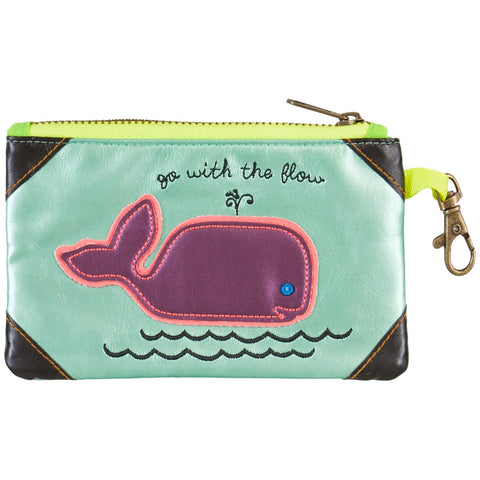 Whale Go With The Flow Vegan Leather ID Pouch