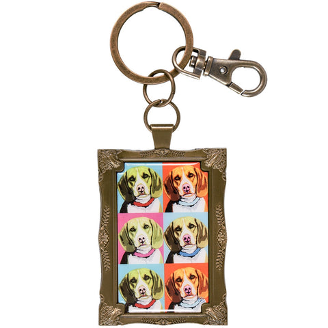 Beagle Woofhol Framed Keychain