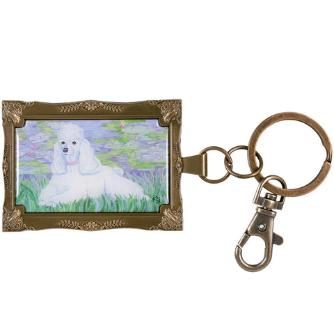 Poodle Bonet Framed Keychain