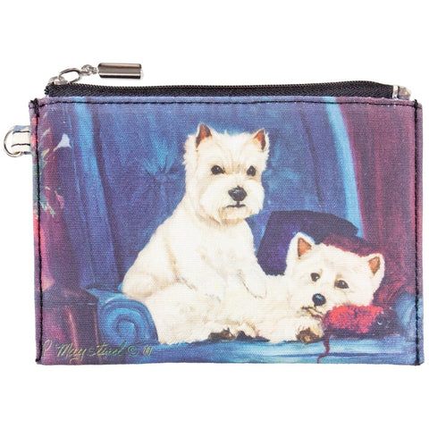 West Highland Terriers on a Chair Zippered Pouch