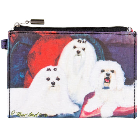 Maltese Sitting on Couch Zippered Pouch