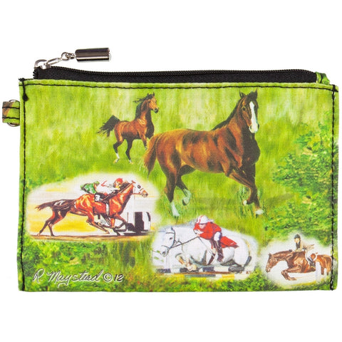 Horses Racing Collage Zippered Pouch