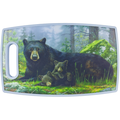 Bear Laying With Cub PPE Plastic Cutting Board