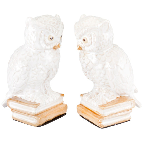 Owls Perched Set of Two Bookends