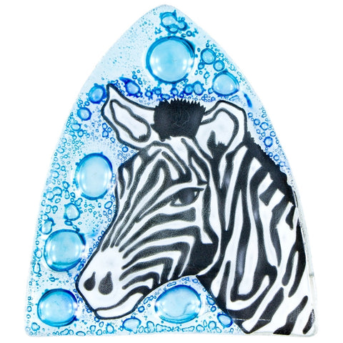 Zebra Head & Bubbles Fused Glass Nightlight Cover