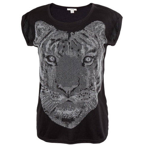 Tiger Face Beaded Women's T-Shirt