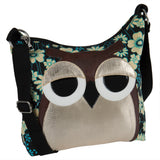 Sleepyville Critters Sleepy Owl Canvas Cross Body Bag - front view