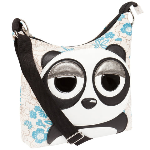 Panda Sleepyville Face Canvas Cross Body Shoulder Bag