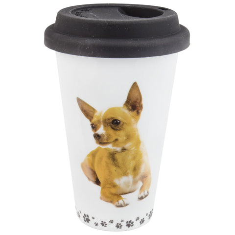 Chihuahua Profile Porcelain Travel Mug