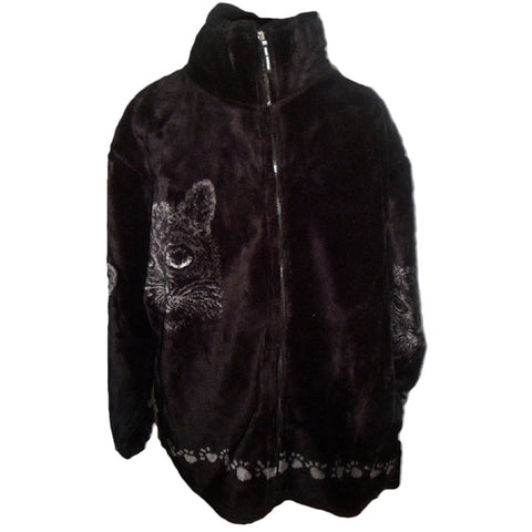 Cat Faces & Paws All-Over Women's Fleece Jacket