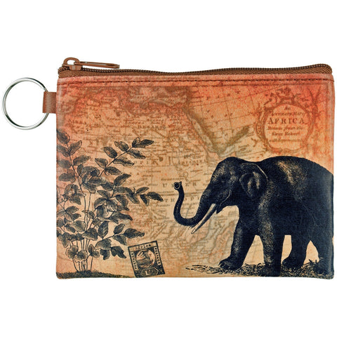 Elephant & Map Key Ring Coin Purse