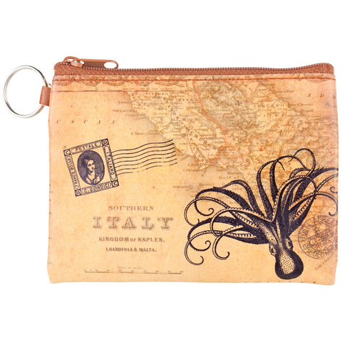 Octopus & Map Key Ring Coin Purse
