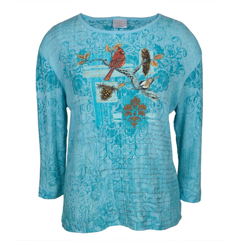 Cardinals Feathered Friends Women's 3/4 Sleeve Blouse