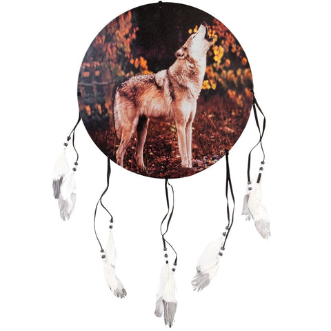 Wolf Howling in Woods Dream Catcher