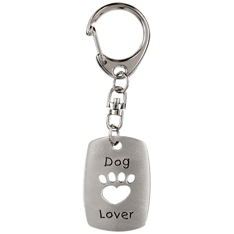 Dog Lover Pewter Key Tag