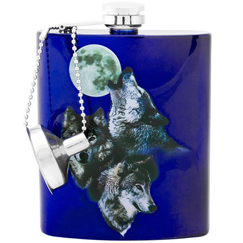 Wolves Howling at the Moon Stainless Steel Flask