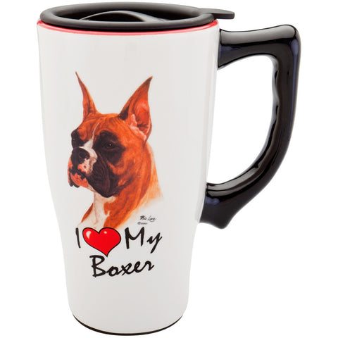 Boxer I Heart Ceramic Travel Mug