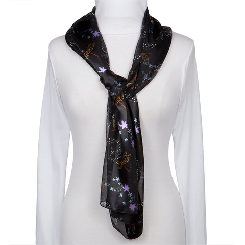 Dragonfly & Flowers All-Over Women's Scarf