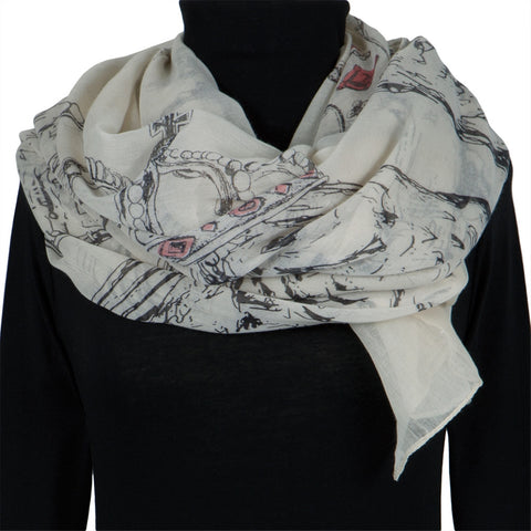 Owl Large Body Sketch All-Over Women's Scarf
