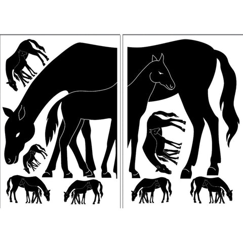 Horses Mare & Foal Wall Decal Set
