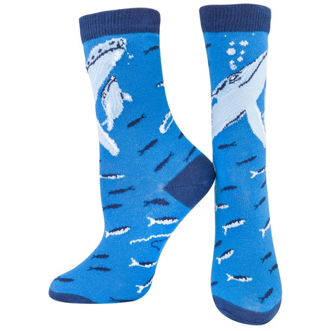 Whales In Sea of Fish Youth Socks
