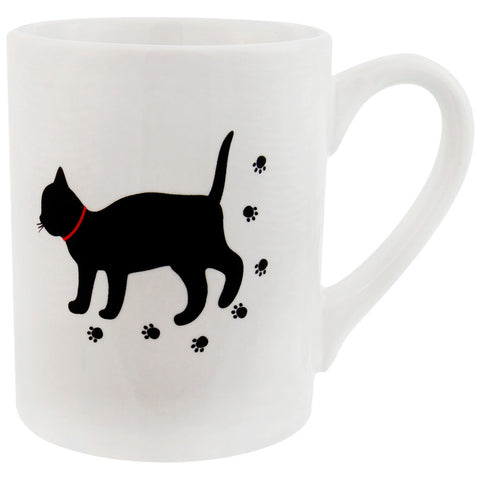 Cat With Paw Prints Coffee Mug