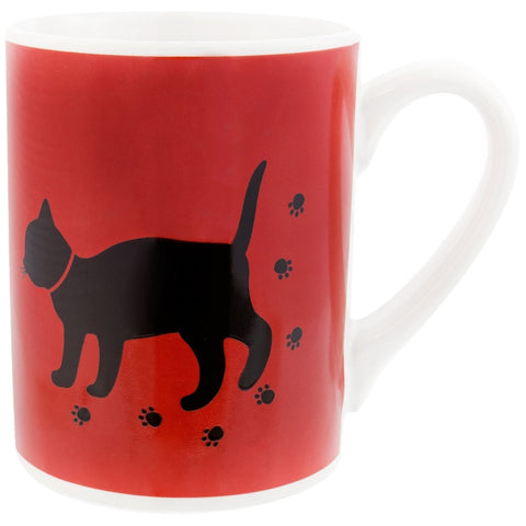 Cat With Paw Prints Coffee Mug