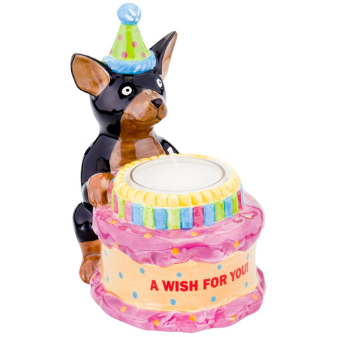 Chihuahua With Birthday Hat Birthday Candle Holder
