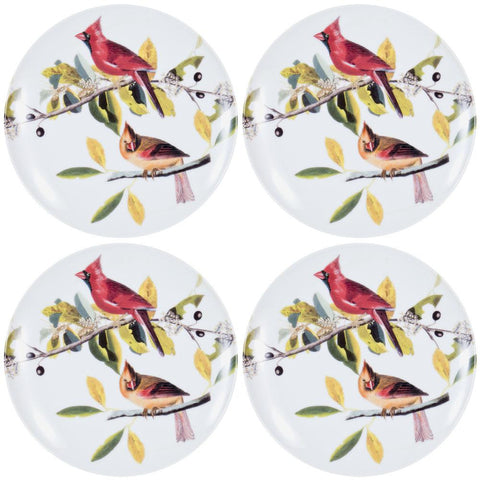 Cardinals In a Tree Set of Four Dessert Plates