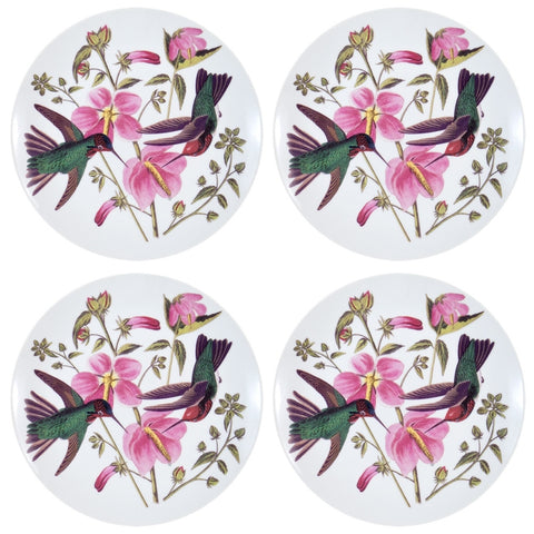 Colombian Hummingbirds In Flowers Set of Four Dessert Plates