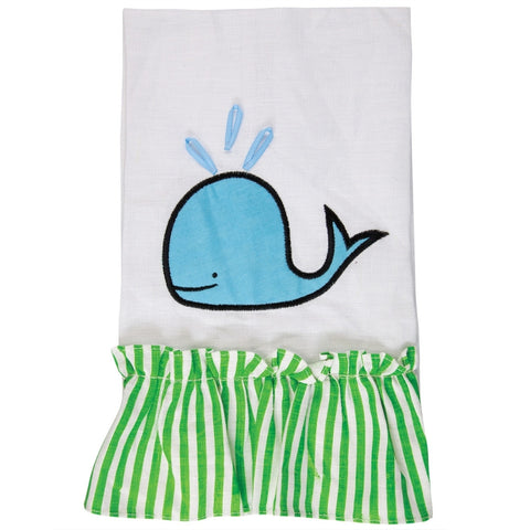 Whale Spouting Ruffled Guest Towel