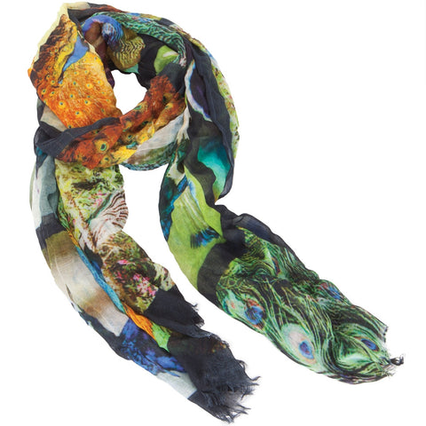 Peacock Boxes All-Over Scarf