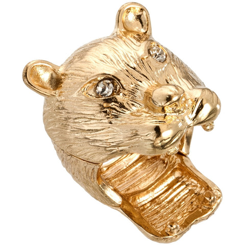 Leopard Bite Gemmed Adjustable Ring