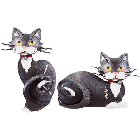 Black Cats Metal Magnets Set