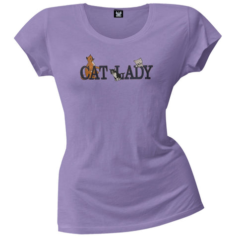 Cat Lady Embroidered Women's T-Shirt