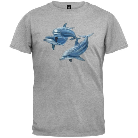 Three Dolphins Heather Gray T-Shirt