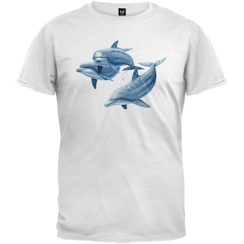 Three Dolphins White T-Shirt