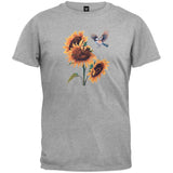 Chickadee Sunflower Up And Over White T-Shirt