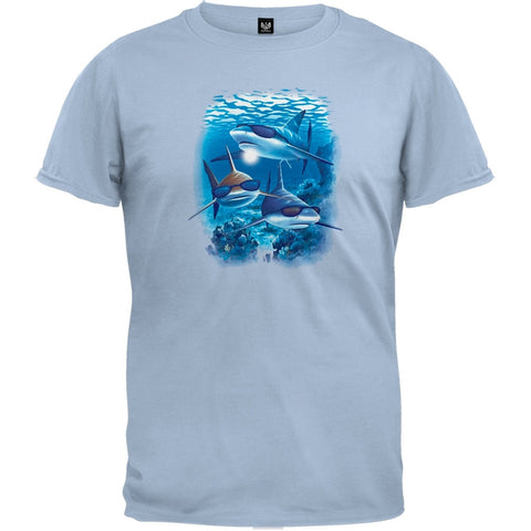 Sharks With Sunglasses Light Blue T-Shirt