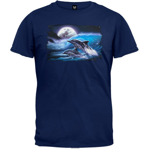 Moon Dolphins Navy T-Shirt