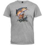 Brown Trout Heather Gray T-Shirt