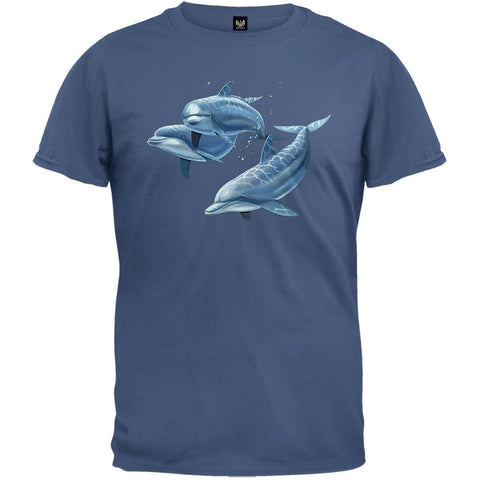 3DT - Three Dolphins Slate Blue T-Shirt