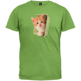 Kitten In Green Pot White T-Shirt