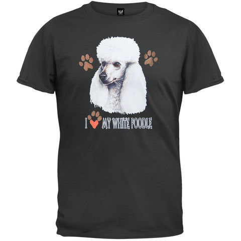 I Paw My White Poodle Black T-Shirt