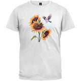 Chickadee and Sunflower White T-Shirt