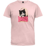 Kitten In Red Polka Dots Light Pink T-Shirt