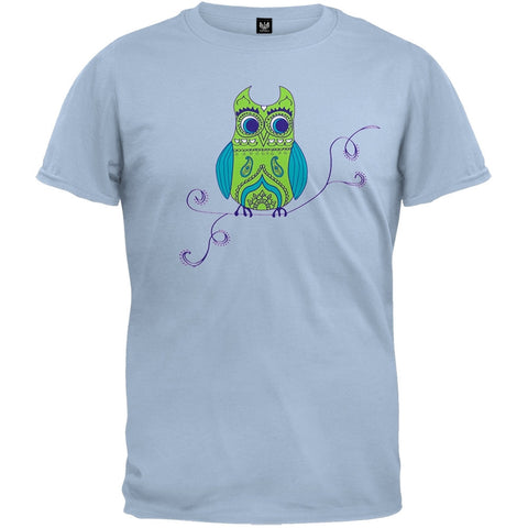 Vintage Owl Light Blue T-Shirt