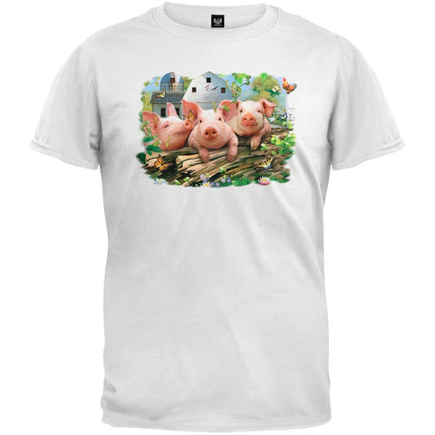 Three Little Pigs White T-Shirt