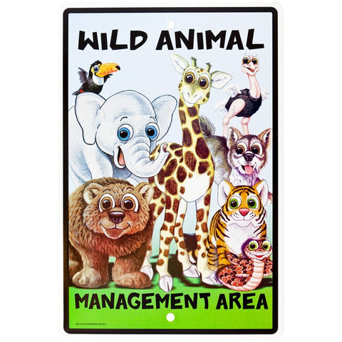 Wild Animal Management Aluminum Warning Sign